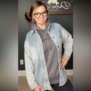 Checkered Denim Jacket
